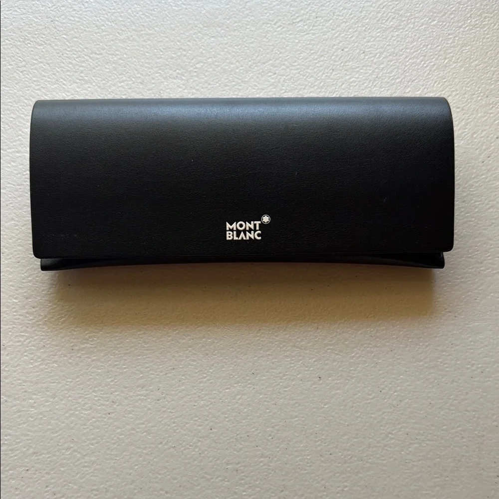 Mont Blanc CASE ONLY. Black Leather Eyeglass/Sunglass Case with Magnetic close.
